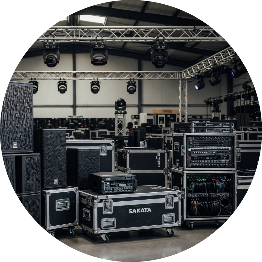 Sewa sound system, panggung rigging, lighting, LED screen, booth dan dekorasi acara, layanan rental alat event profesional untuk konser, wedding, pameran dan event perusahaan